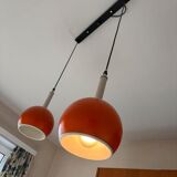 Vintage orange eye ball / suspension with 2 light points.