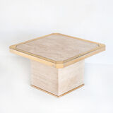 Vintage travertine coffee table edited by Fedam. Belgium, 80s