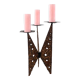 Impressive brutalist 3 candle holder