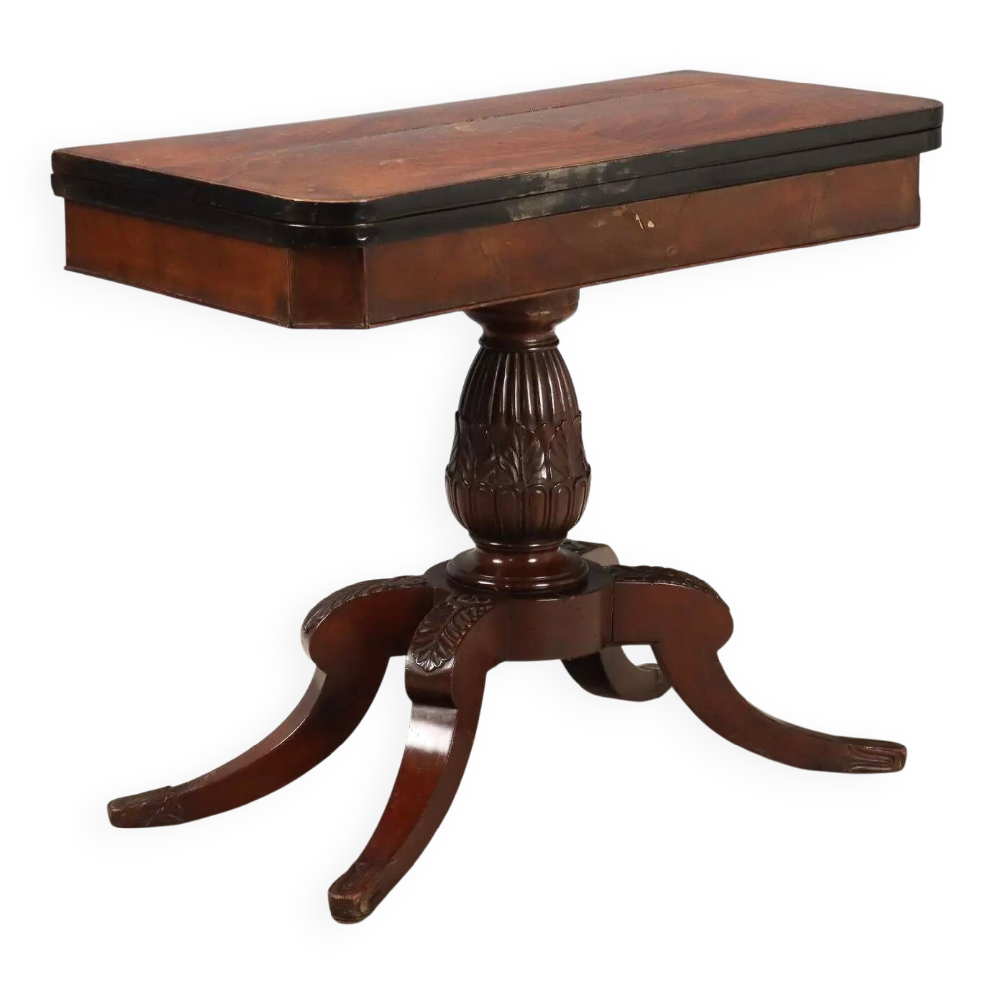 Table de jeu ancienne en acajou, Angleterre, milieu du XIXe siècle