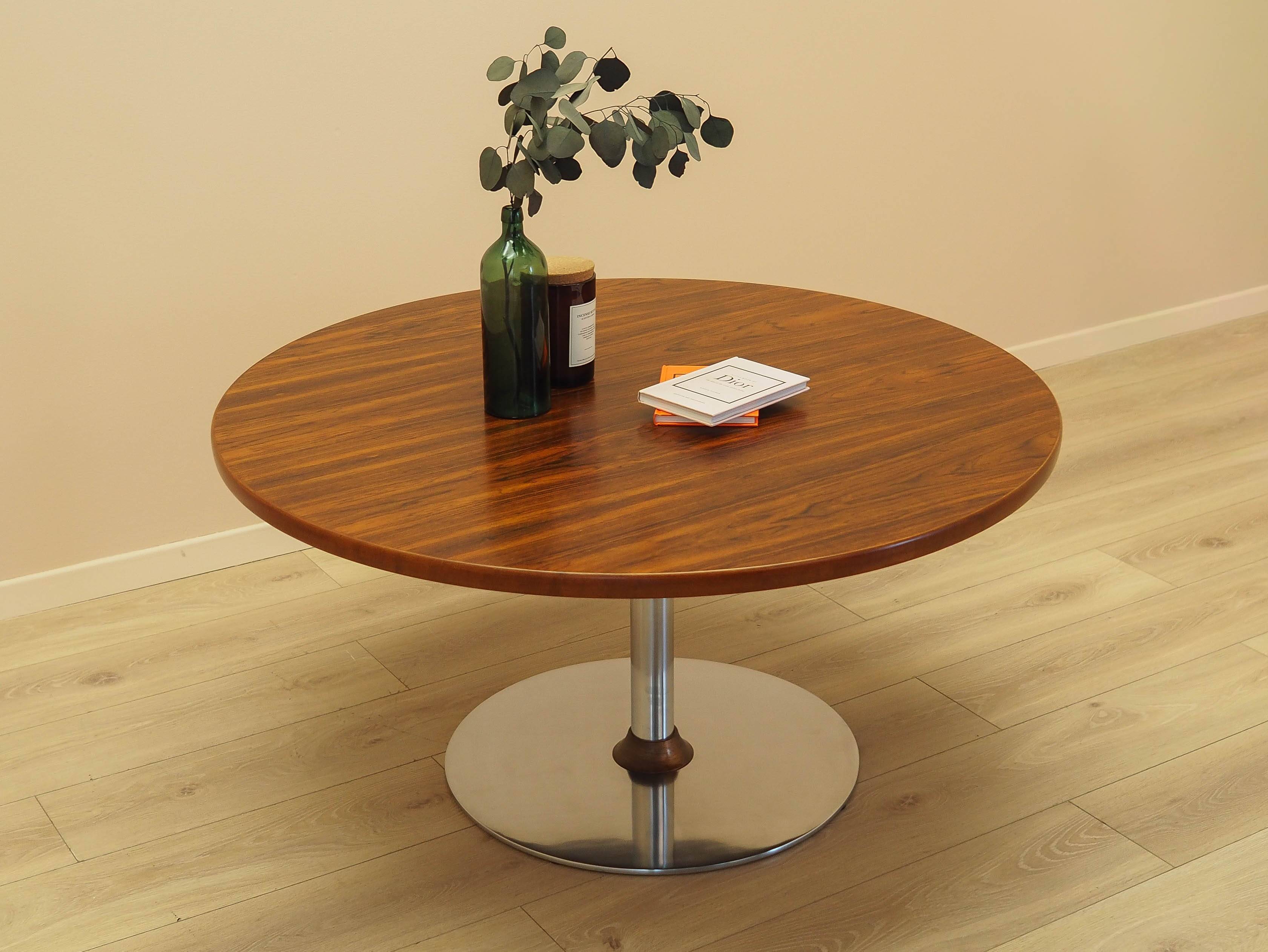 Round rosewood coffee table, Danish design, 1970s, made in Denmark