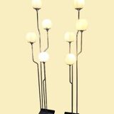 Set of Two 1960's Goffredo Reggiani Chrome Orb Italian Floor Lamps