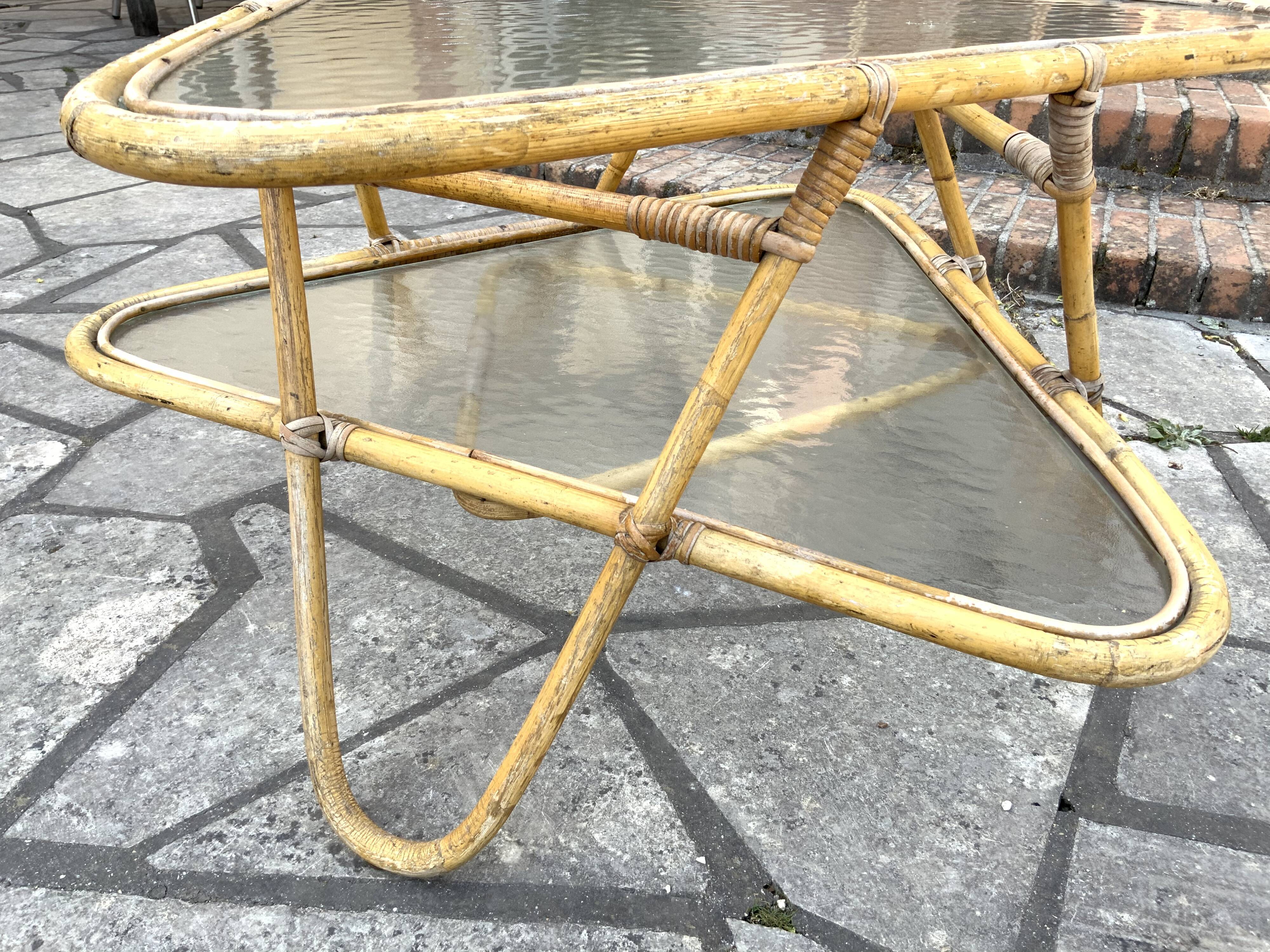 Vintage triangular coffee table