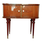 Petit meuble vintage Mid Century-façade arrondie et détails laiton