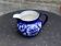 Milk jug with blue and gold peony pattern, made in England,