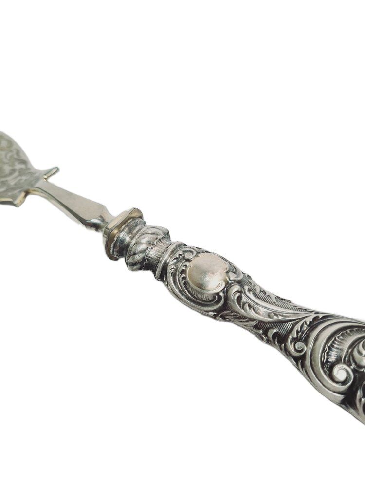Classicist silver roast fork, France, 1880s