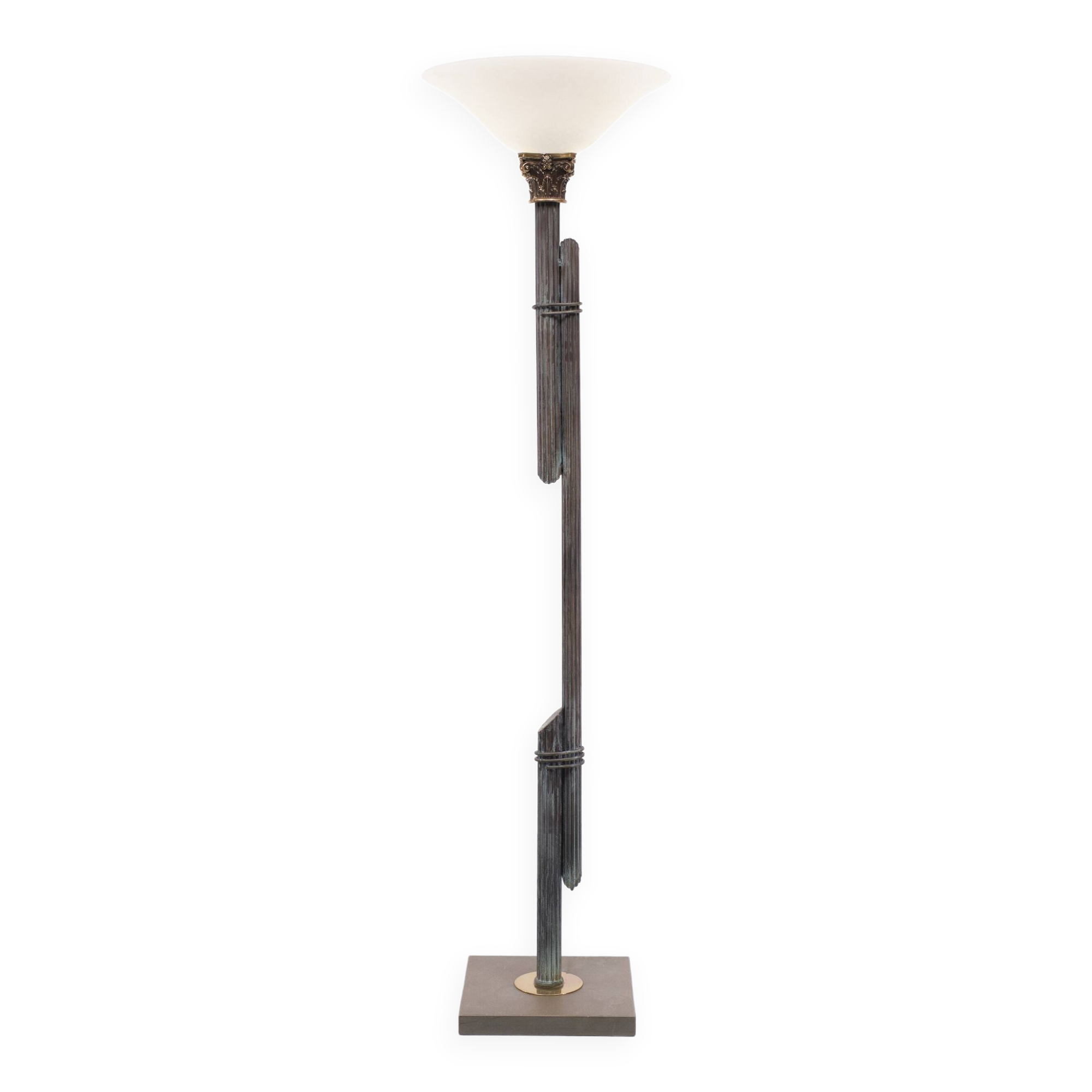 Greek revival bronze floor lamp, 1980s, italy