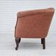1960s, Danish lounge chair, salmon pink furniture velour, ash wood legs.