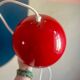 Vintage 70s red ball chandelier