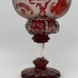 Grande coupe en cristal - Motifs d'animaux, époque 19ᵉ siècle