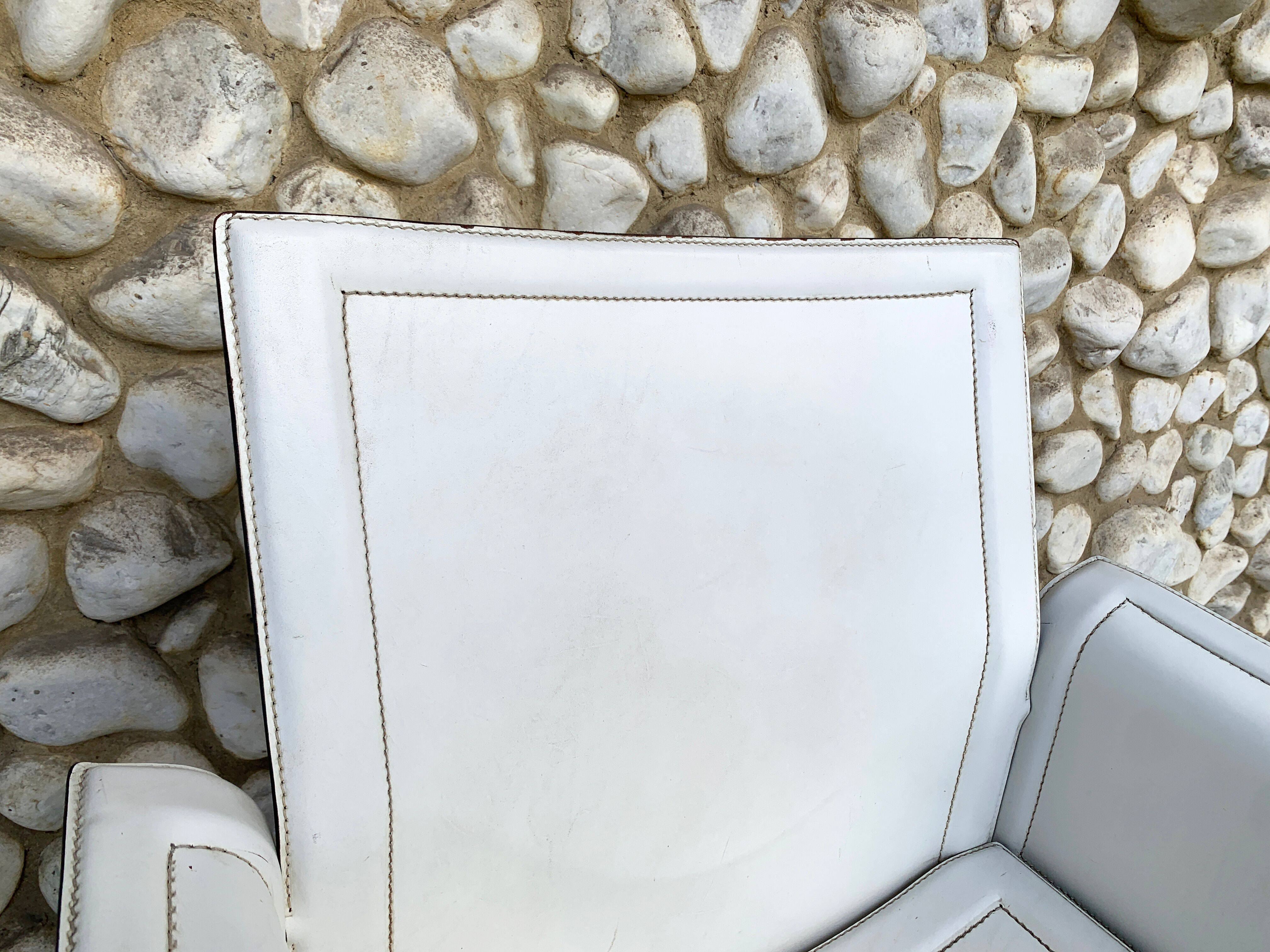White leather armchair, Tito Agnoli for Matteo Grassi, Italy, 1970-80s