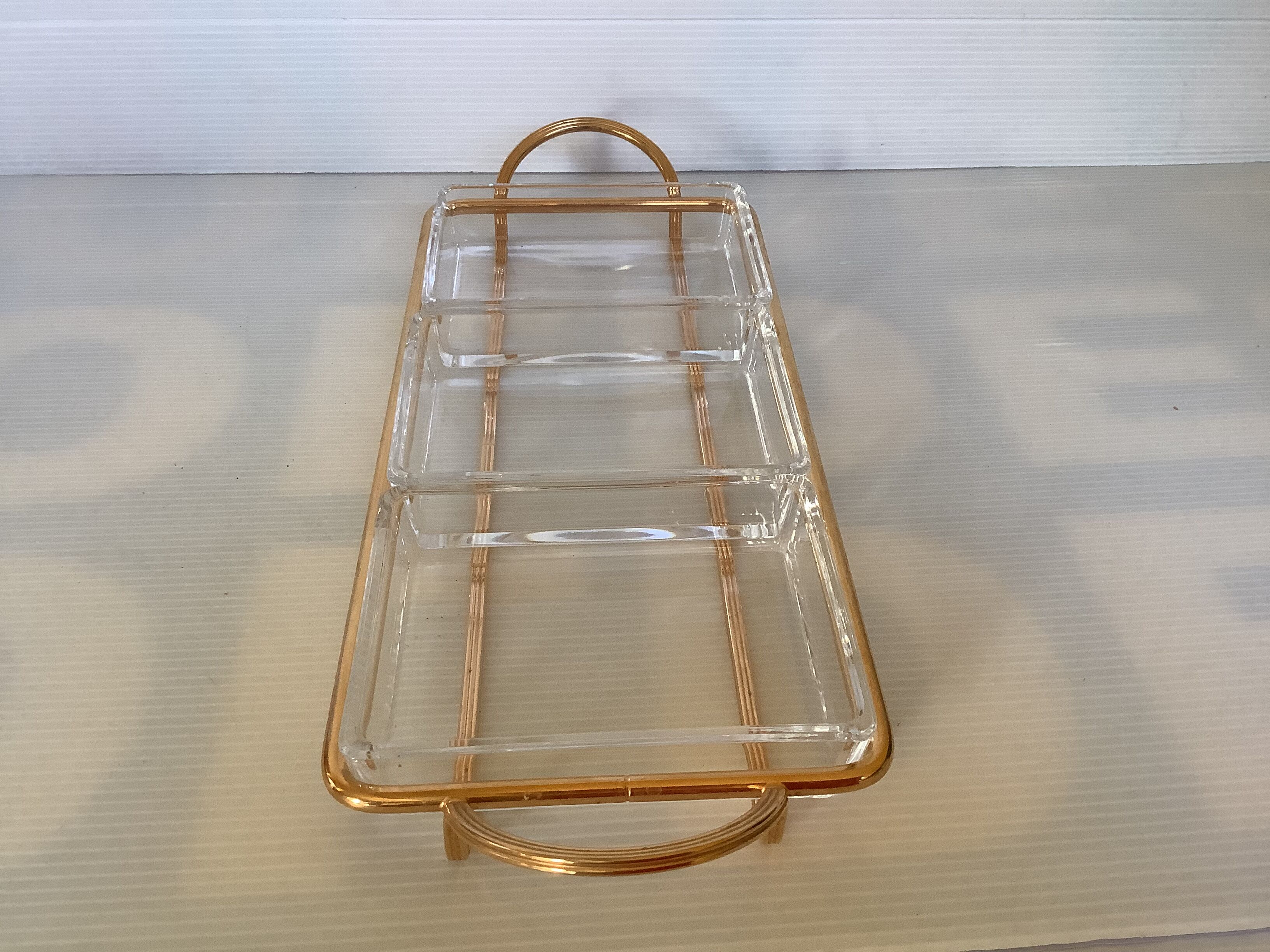 Golden servant 3 ramekins glass Italy