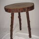 Mahogany table and 2 stools from 1970.