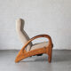 Reclining easy chair in beige wool, Denmark, 1980’s