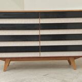 Wooden commode U 453 black and white by Jiri Jiroutek for Intérier Praha