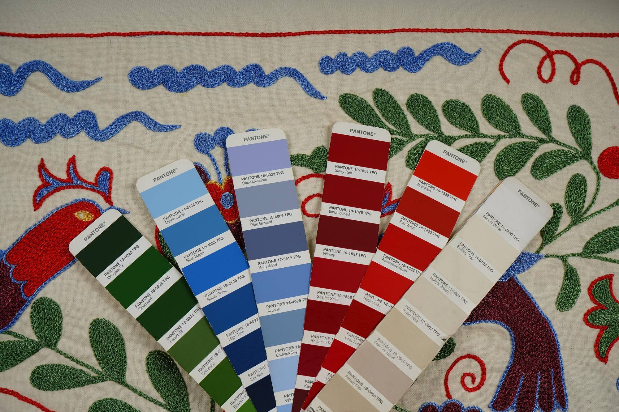 Vintage hand-embroidered tablecloth 44x98 cm