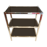 Shelf 70s chrome and smoked glass.