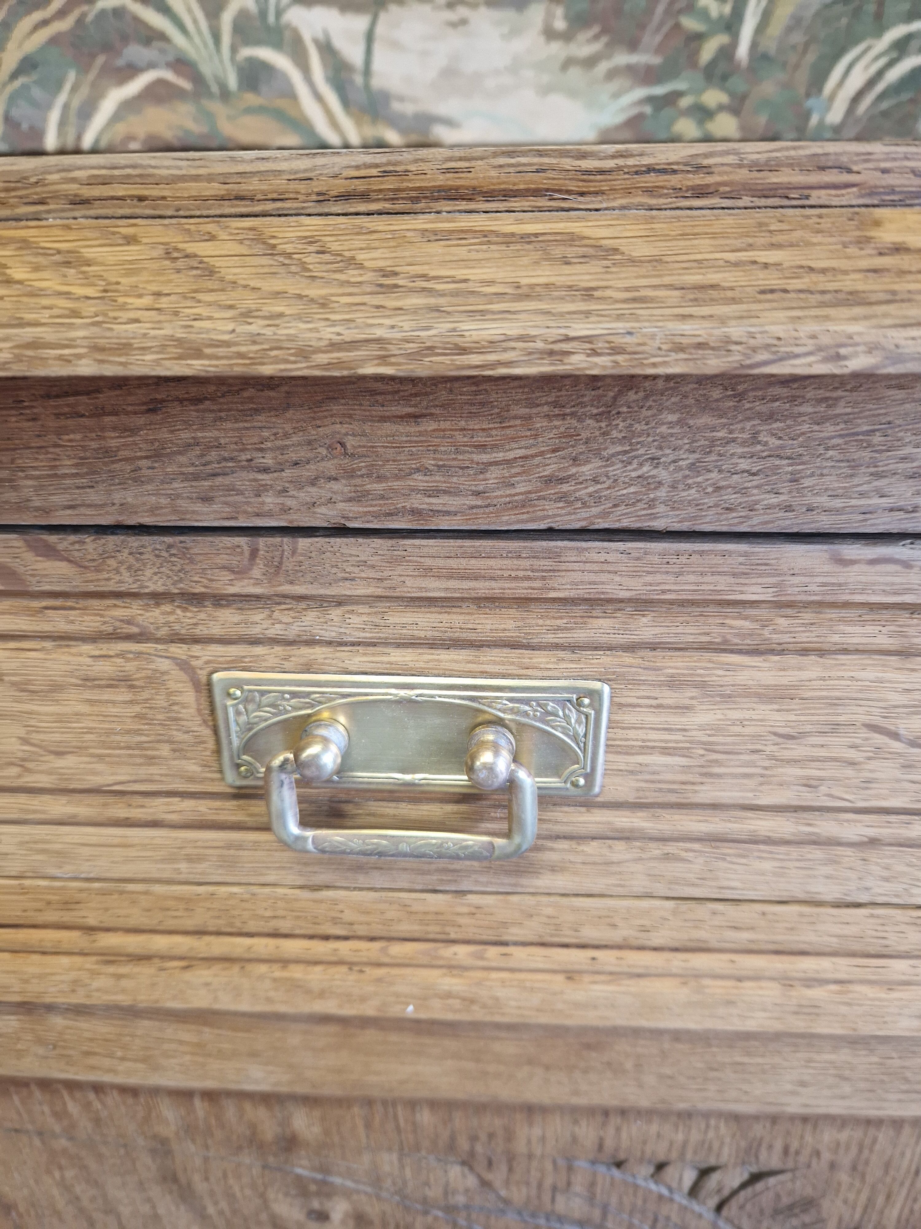 Sideboard two doors two drawers in renovated oak art deco style
