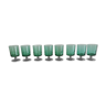 Set of 8 vintage emerald green cavalier luminarc wine glasses