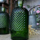 Bouteille vase en verre recyclé vert sapin