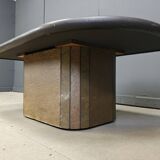 Brutalist slate stone coffee table, 1980s