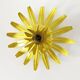 Vintage yellow metal flower wall light