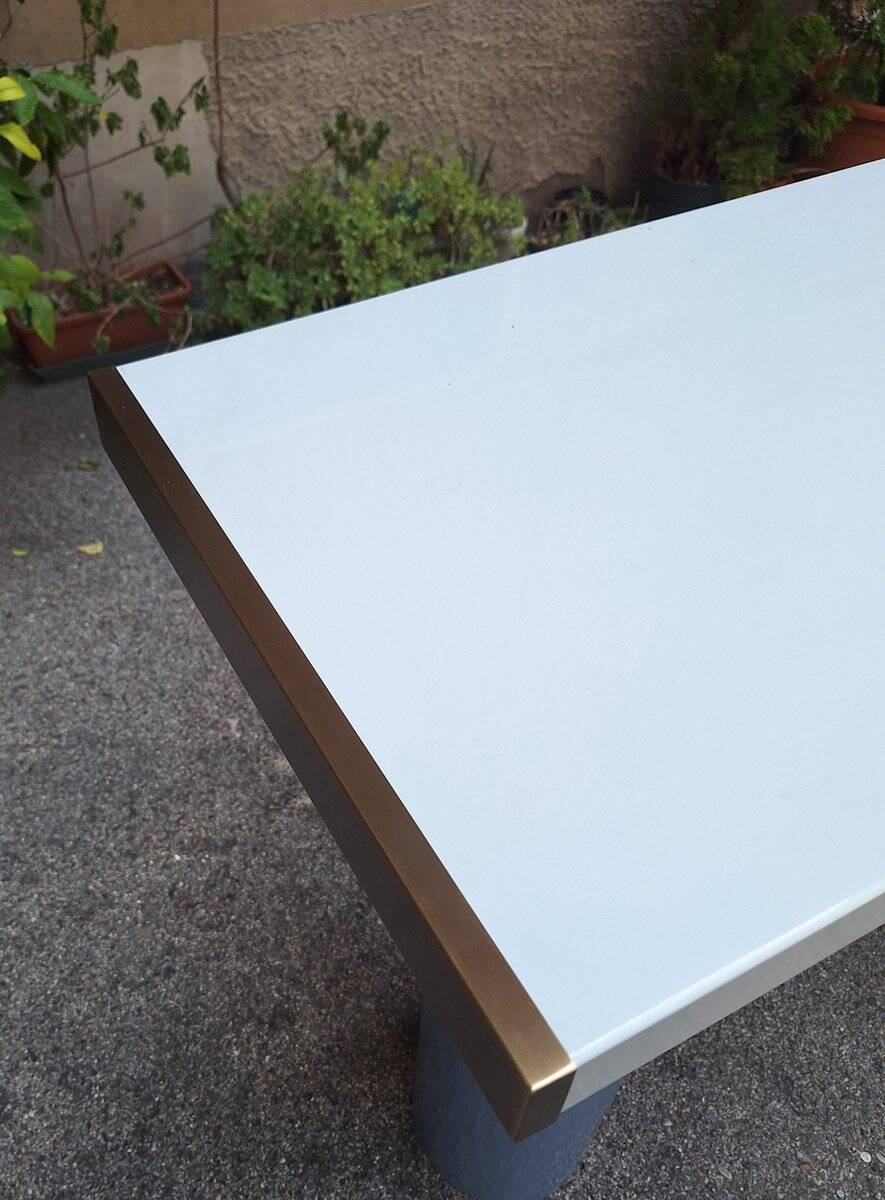 Console in White Lacquer with Cylindrical Plastic Legs by Tresoldi Salvati, 1980s