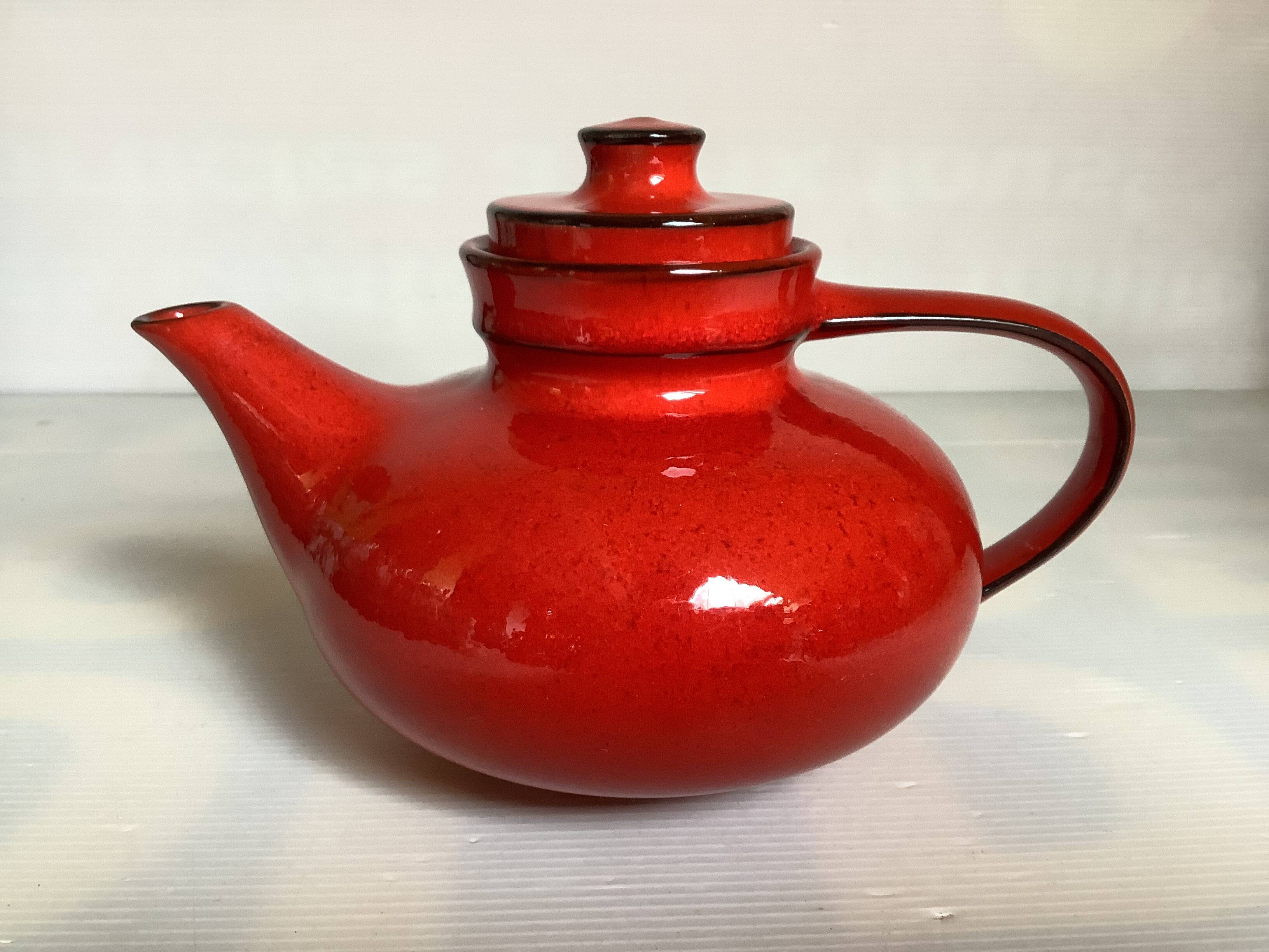 Jasba Germany red teapot
