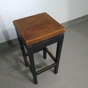 3 x tabourets de construction en chêne années 1960