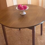 1970s wooden round table