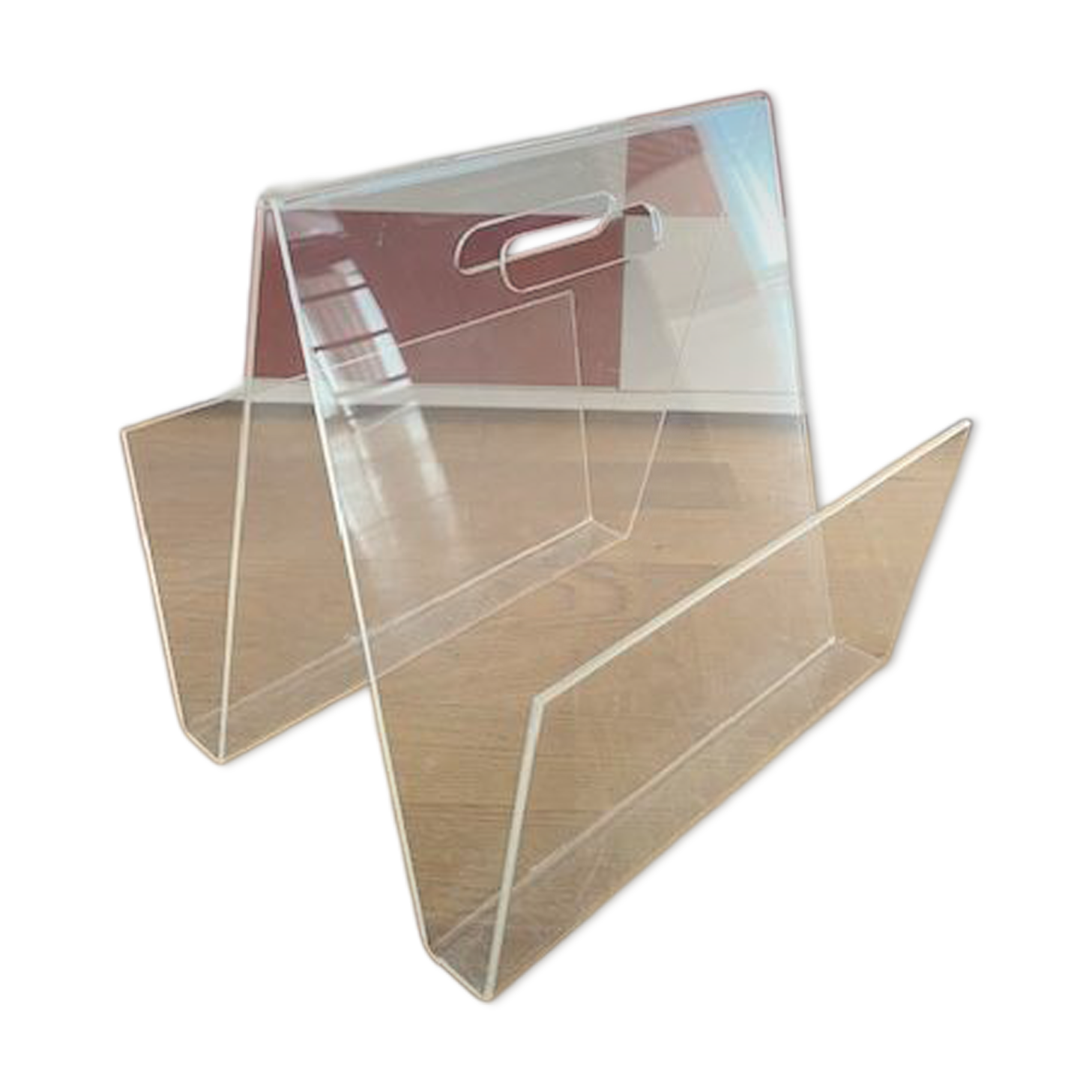 Vintage plexiglass magazine holder