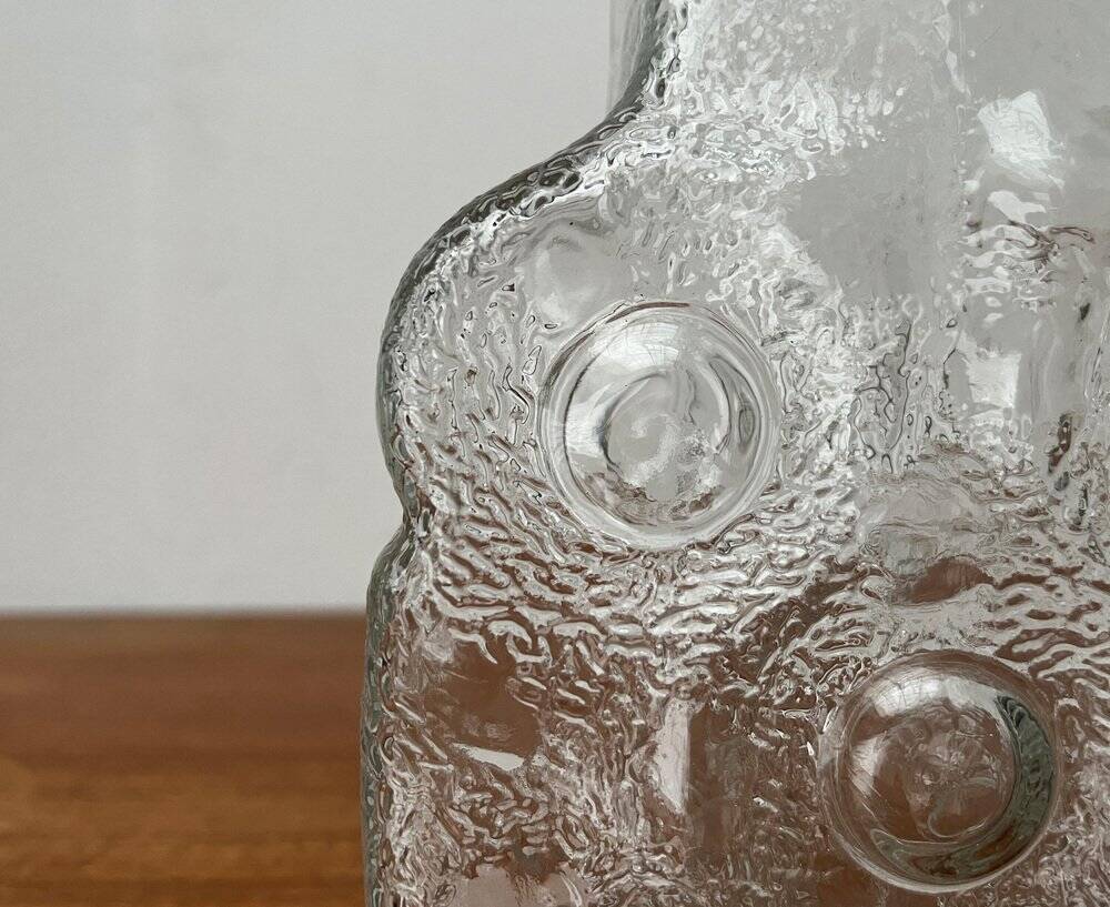 Vintage German glass vase model on the rocks by Lars Hellsten for Walther Glas, 1970s.