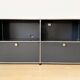 USM Haller sideboard, medium grey RAL 7004, 4 compartments with 2 flaps, Switzerland, 2000s