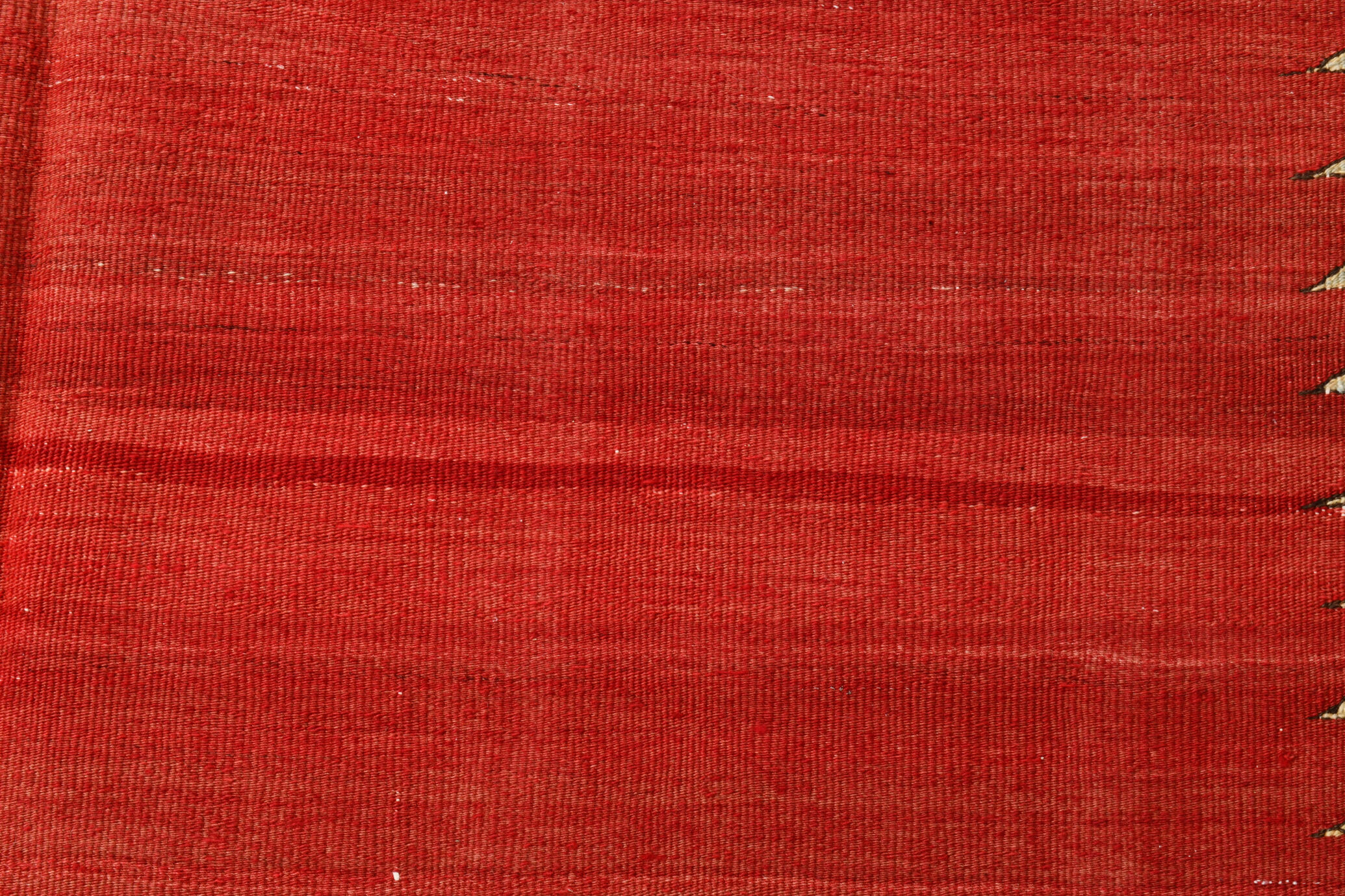 Red & beige wool kilim rug 237x142cm