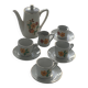 Porcelain dinette for dolls consisting of a coffee maker, cups and saucers, vintage