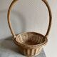 Round beige basket high handle