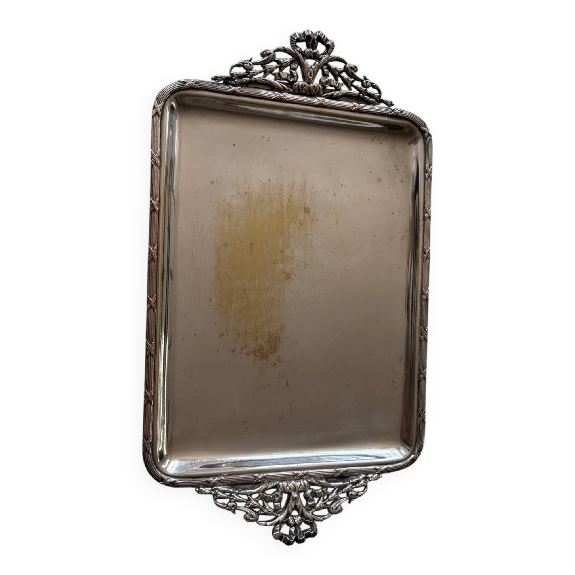 Small silver-plated letter tray