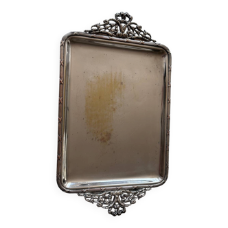 Small silver-plated letter tray