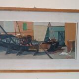 Marine painting oil on panel signed 50s/60s