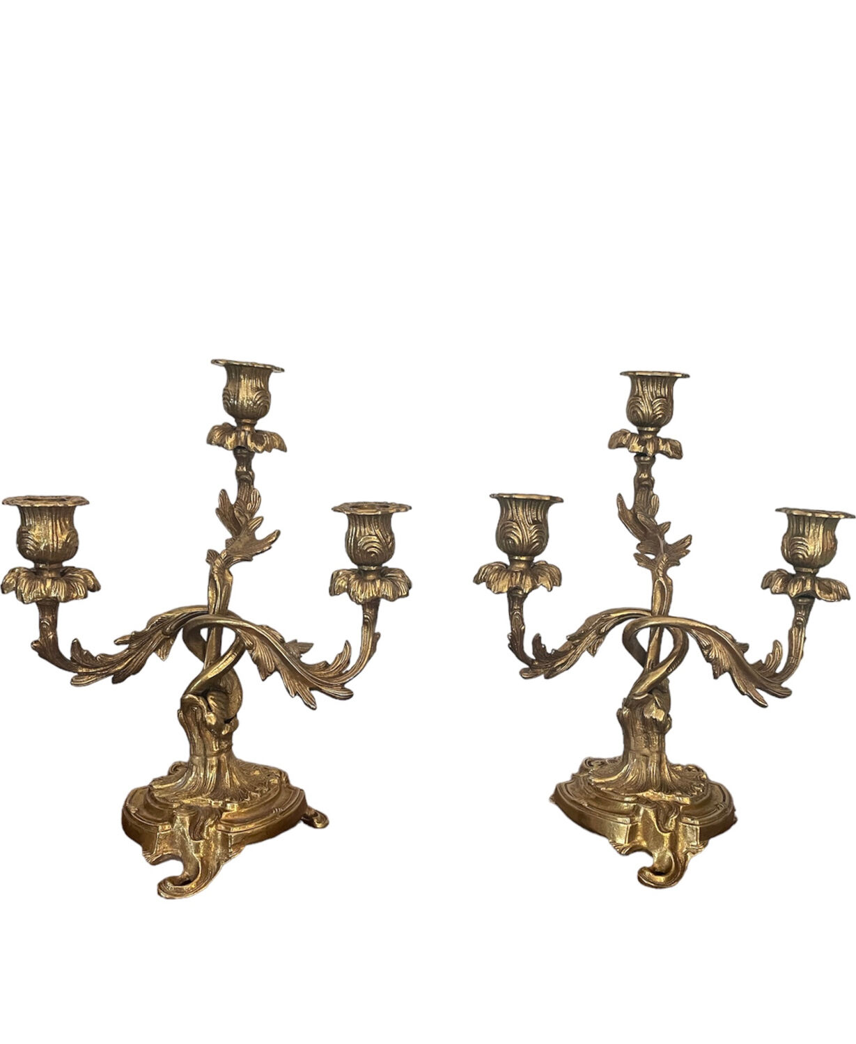 Pair of bronze candlesticks