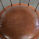 Set of 2 swivel/office chairs with a cognac-coloured cow leather seat