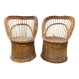 Rattan armchairs