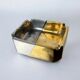Brutalist ashtray by Leopold, bronze and brass, 1970s