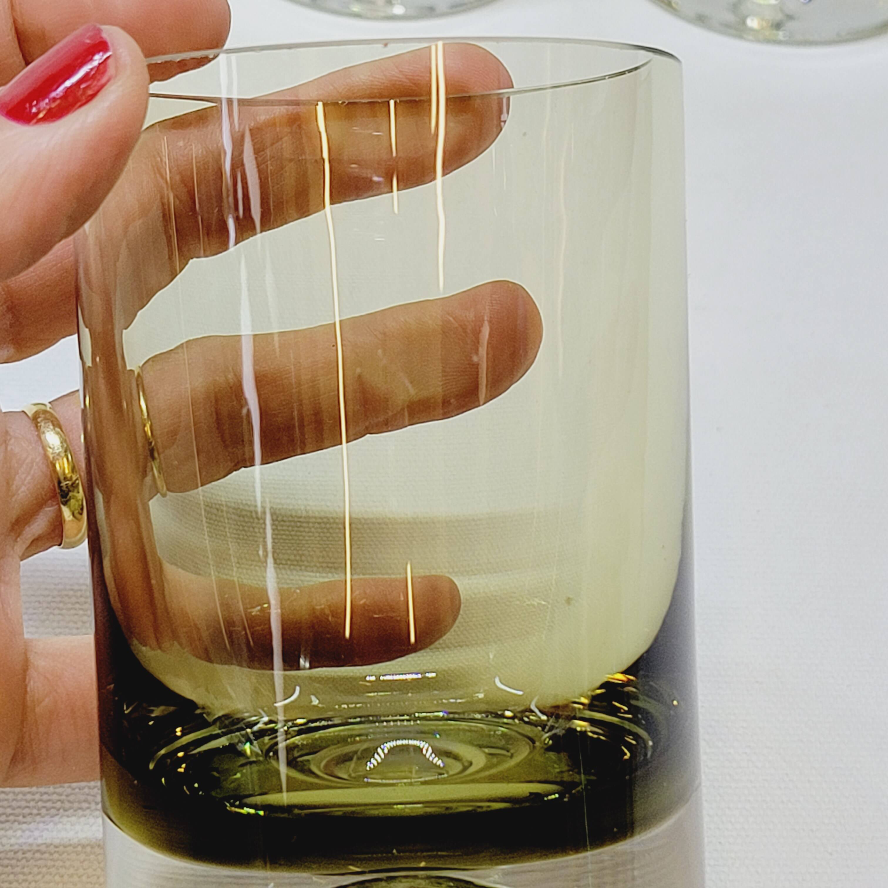 4 vintage whiskey glasses in smoked glass bubble design tapio wirkkala?