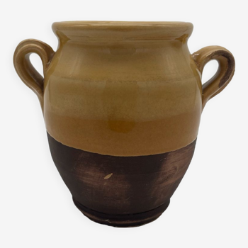 Varnished yellow terracotta confit pot