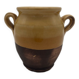 Varnished yellow terracotta confit pot