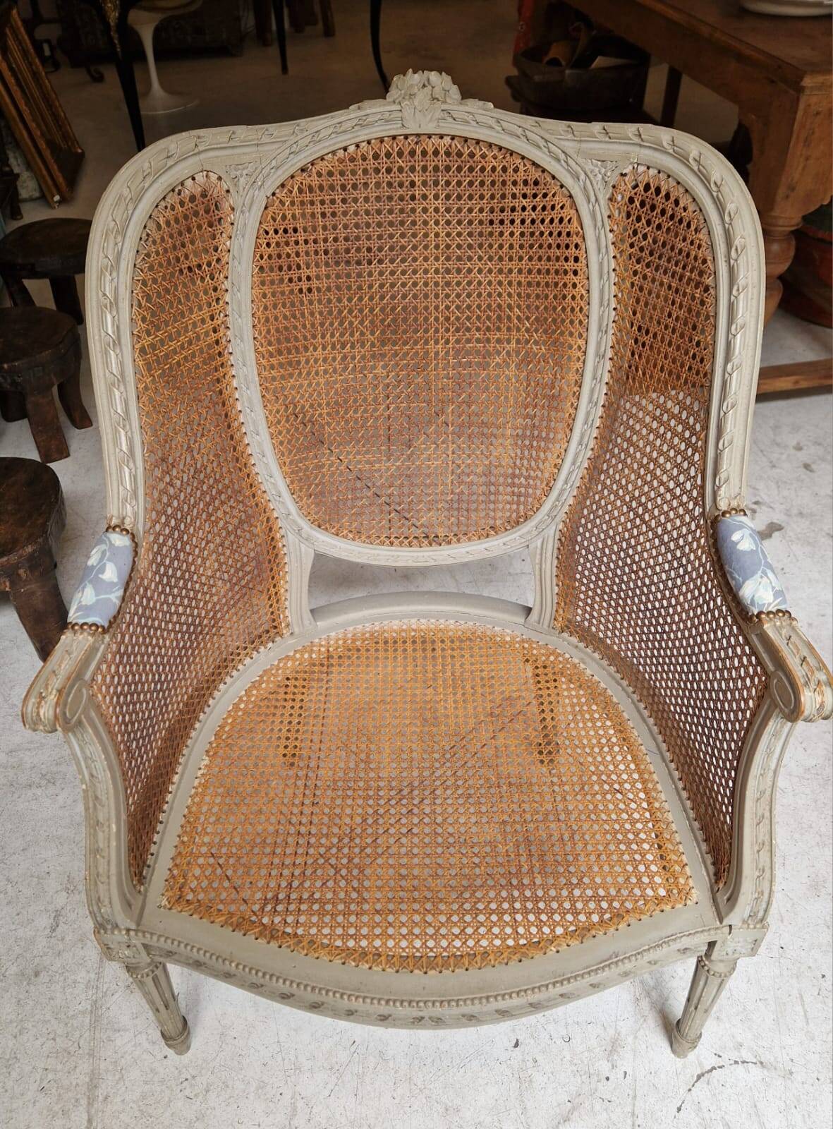 Louis XVI style caned shepherdess