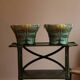 Pair of Art Nouveau cache-pots in barbotine, Saint-Clément manufacture, ve