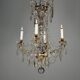 Bronze chandelier with cut crystal pendants, circa 1800.