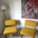Pair of 70s low chairs with chrome tubing